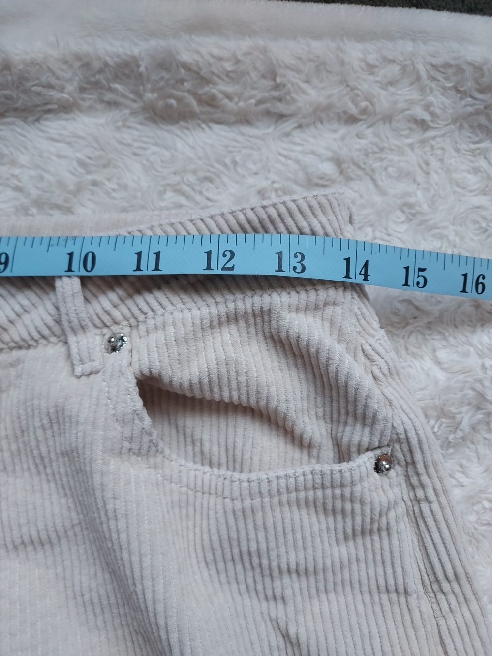 Cali1850 Beige Cream Ribbed Wide Leg Cotton Corduroy Pants Sz 5 Fall Relaxed - Picture 5 of 10
